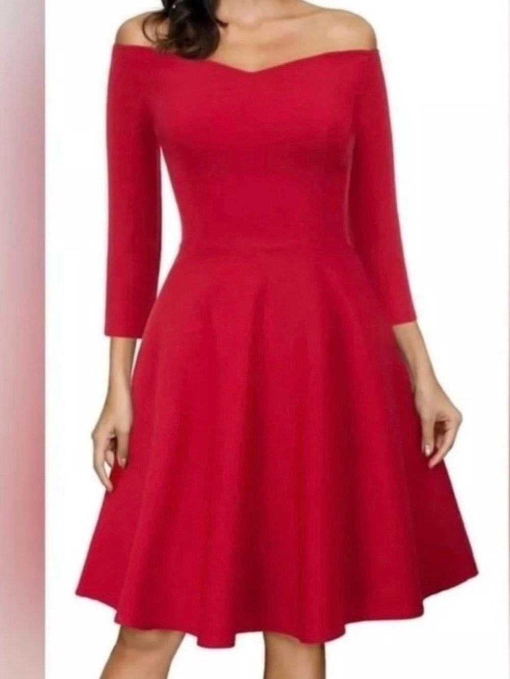 Grace Karin Off-Shoulder A-Line Women’s Dress in Red